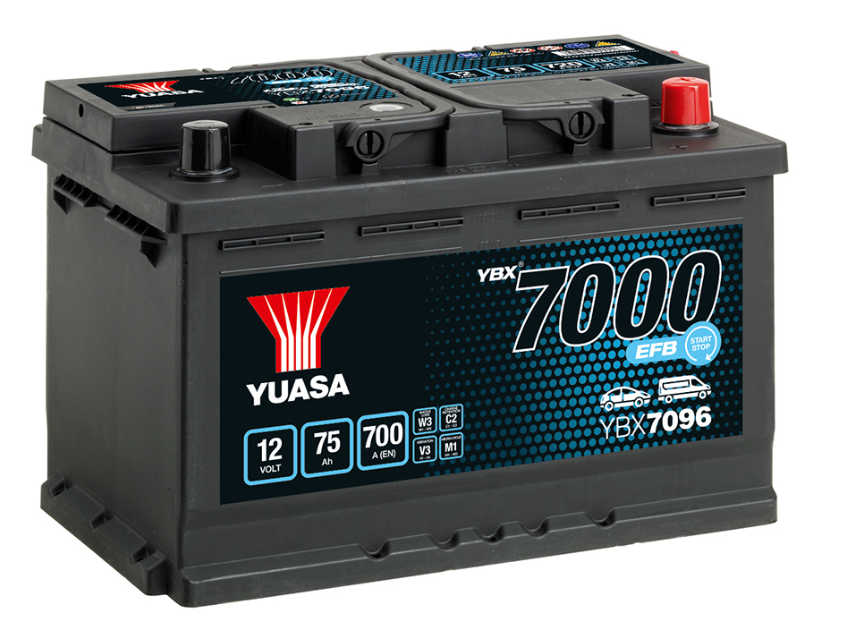 Akumulator YUASA YBX7096 12V 75Ah 700A EFB Start Stop Plus Batterien
